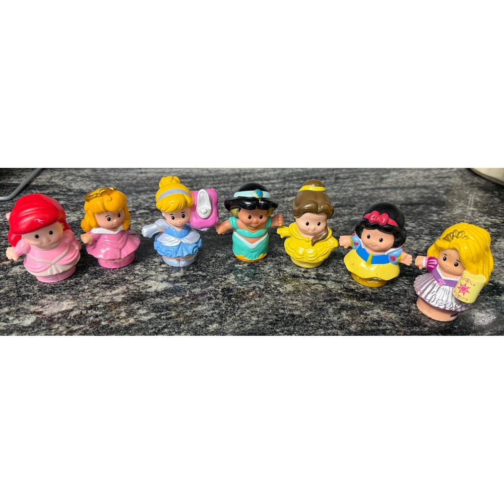 Fisher Price Little People Disney Princess Lot of 7 Ariel Belle Rapunzel Jasmine